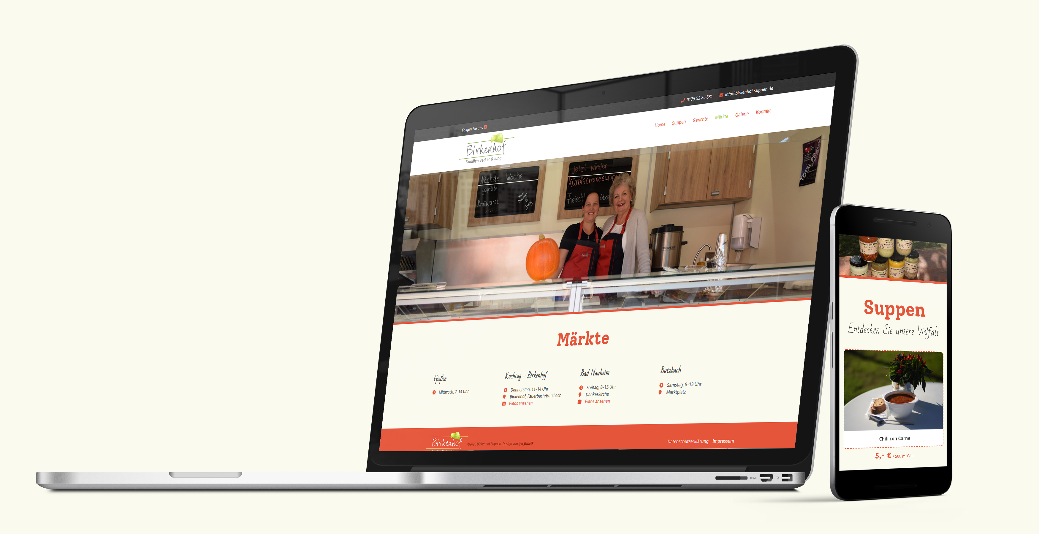 Webdesign für Birkenhof Suppen