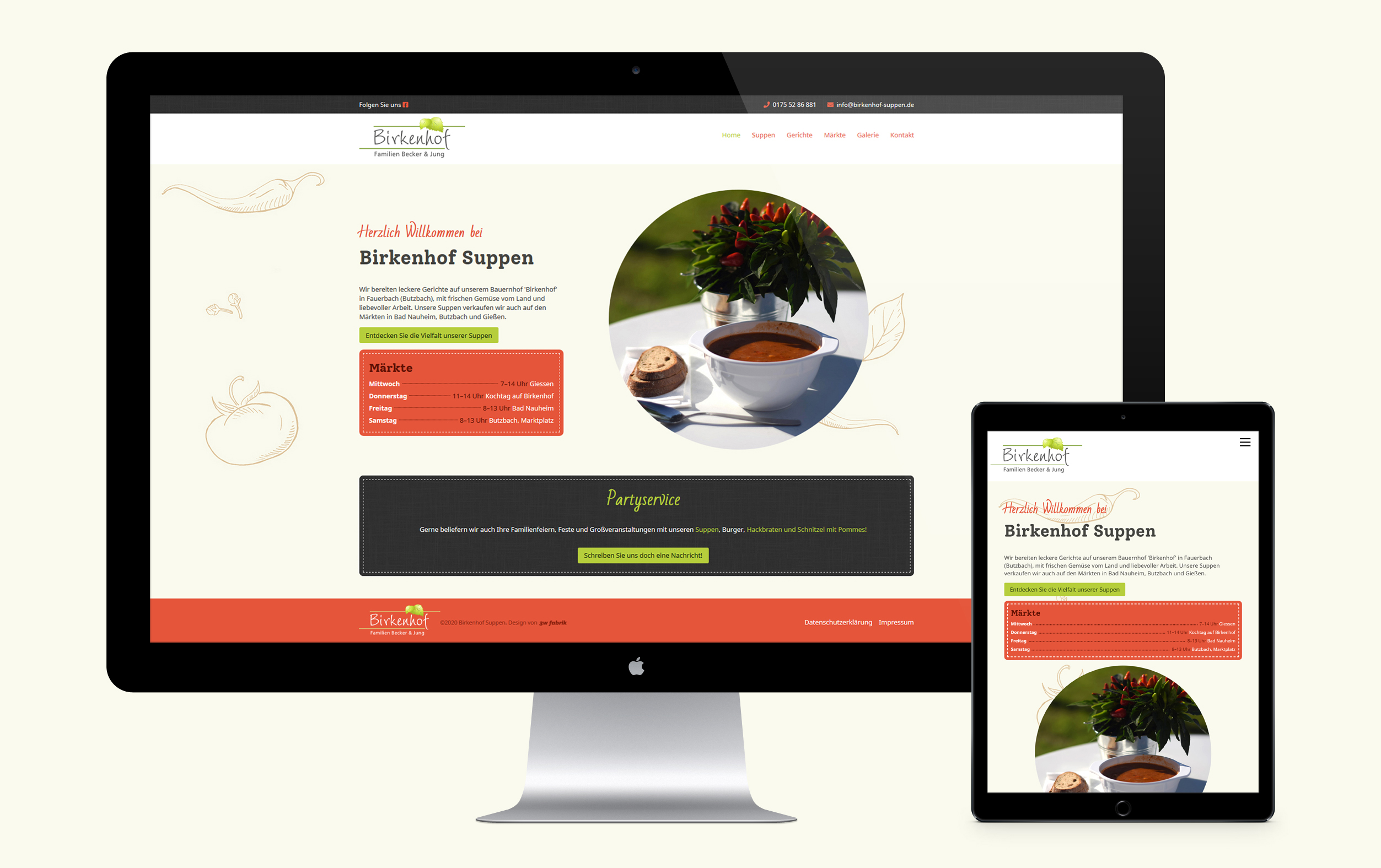 Webdesign für Birkenhof Suppen